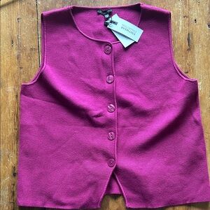 BNWT Dynamite Fuchsia Button-Front Knit Vest - size XL